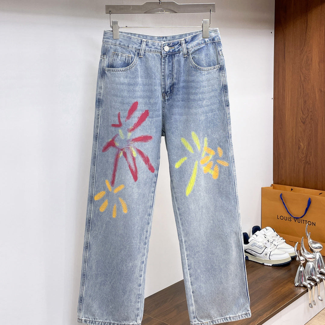 CD 26A Men Wide-Leg Jeans Light Blue Denim 284962