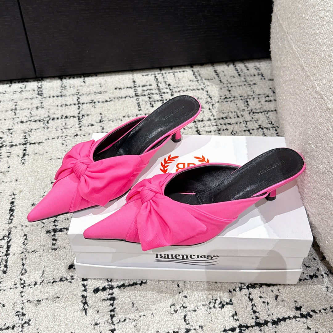 KNIFE LAVALIÃˆRE 45MM MULE IN BRIGHT PINK NYLON JERSEY