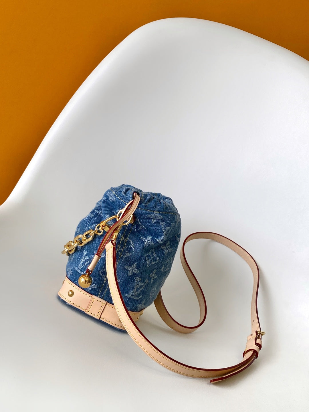 LV Nano NoÃ© Bag Blue Beige Frabic Leather 251719
