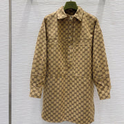 Gucci 2025 Shirt Camel and Ebony Polyester Fiber
