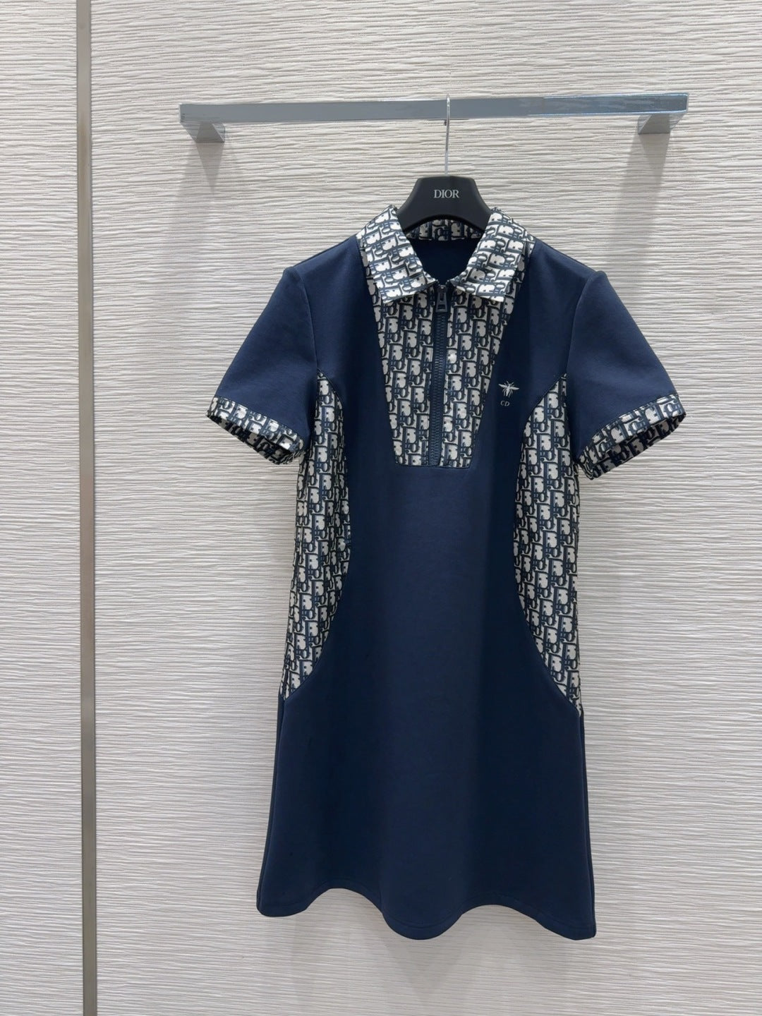 CD 25 Monogram Dress Blue mix Beige Polyester