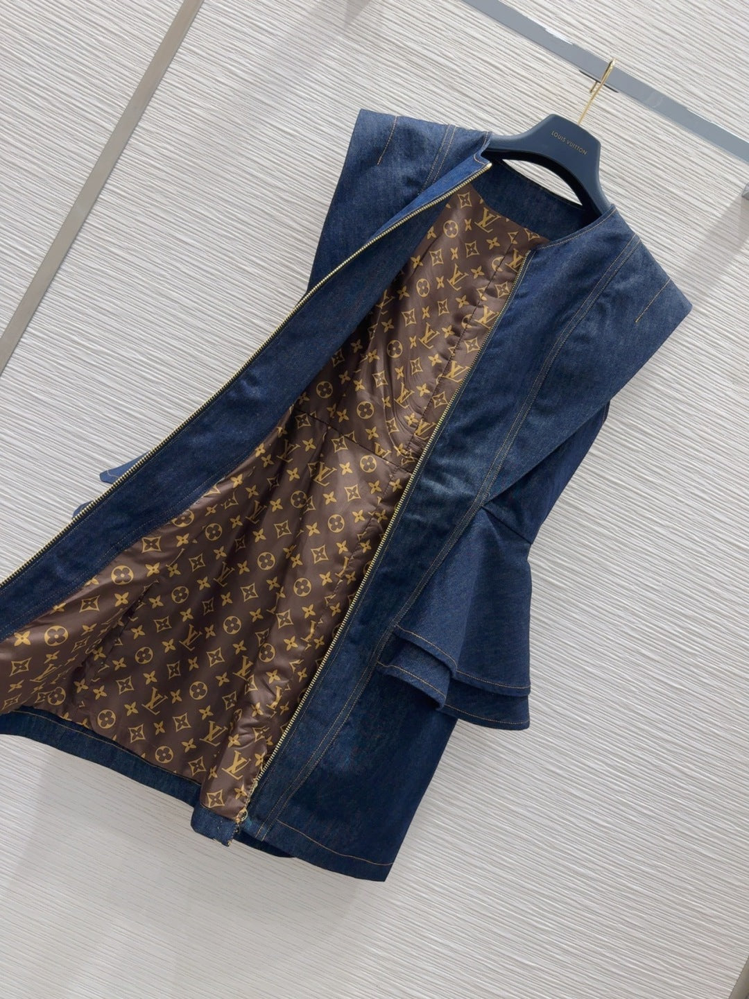 LV 25 Denim Dress Blue Cotton