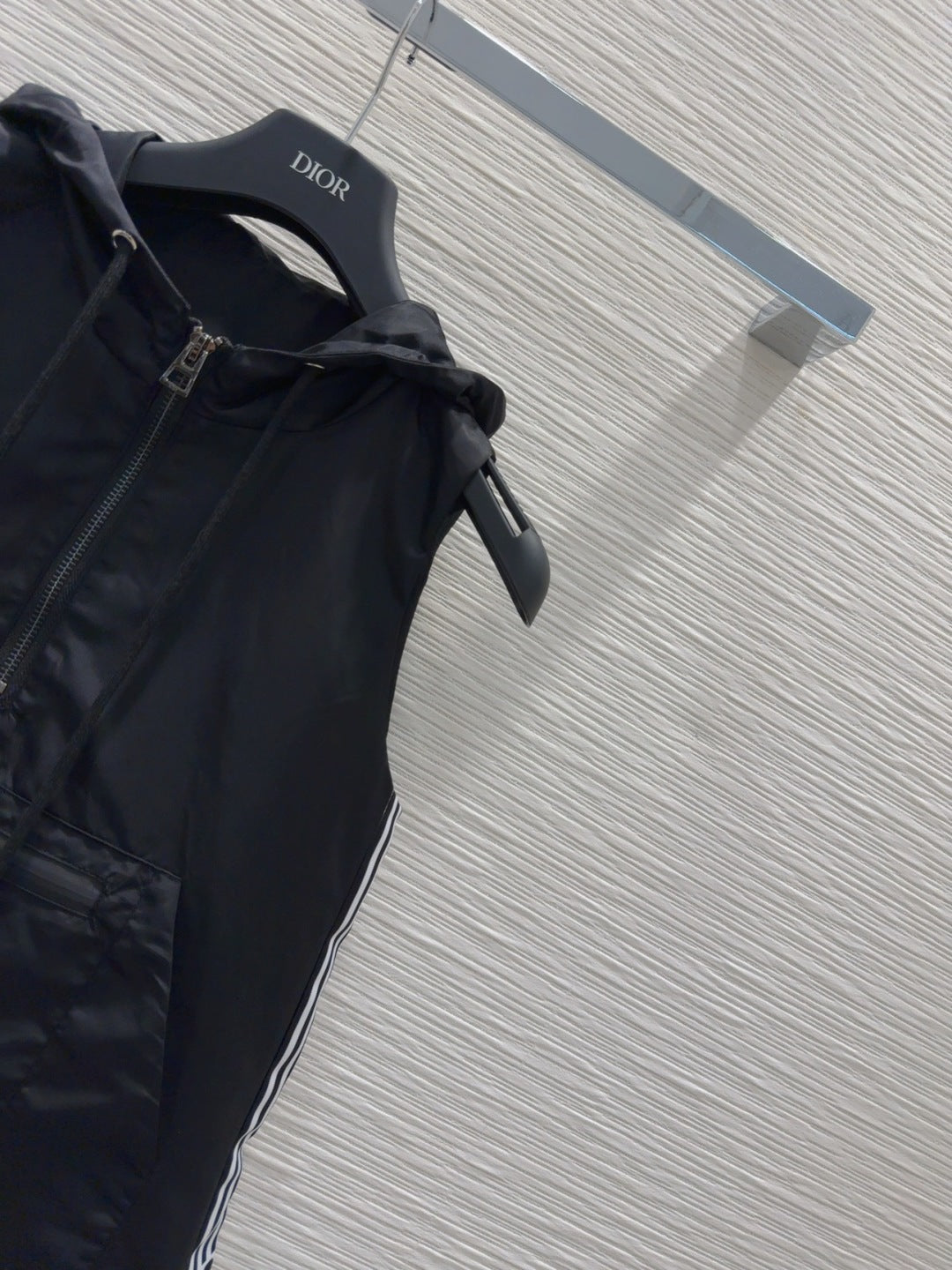 CD 2025 Hooded Vest Dress Black Polyester