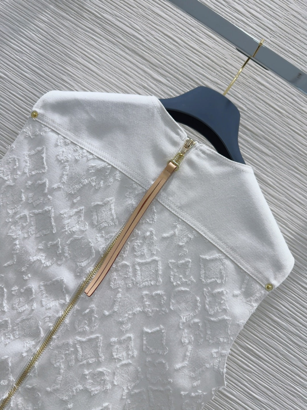 LV 25S Back Zipper Cute Vest  Dress White Cotton