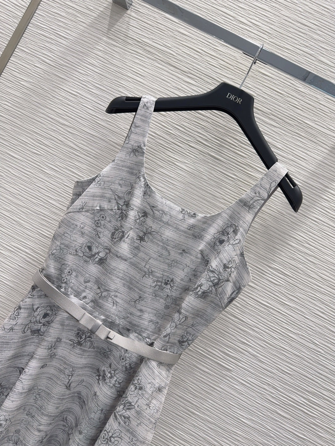 Dior 2026 Printed Vest Dress White Gray Polyester