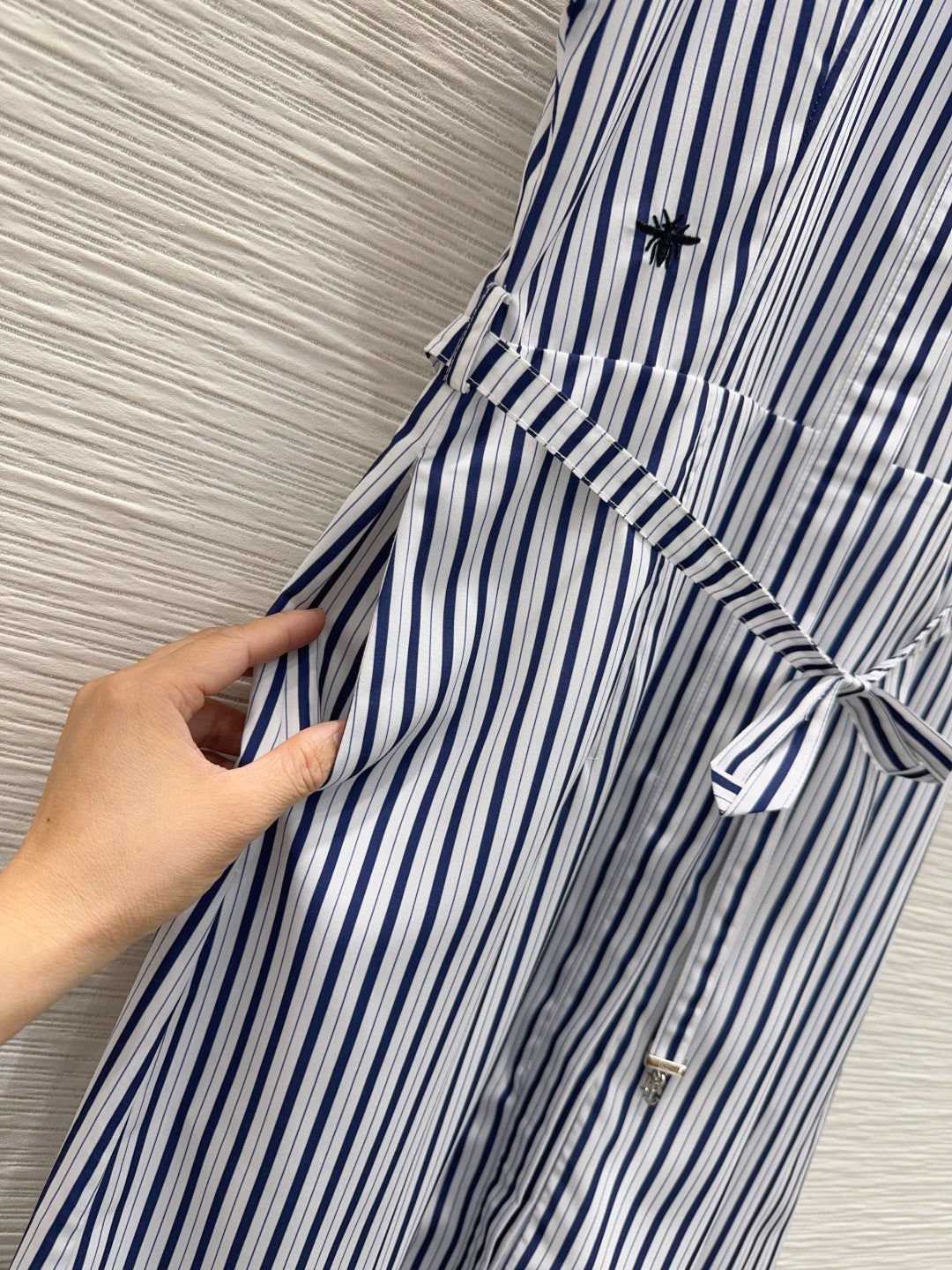 Dior 2026 Dress Navy Blue mix White Polyester 392132