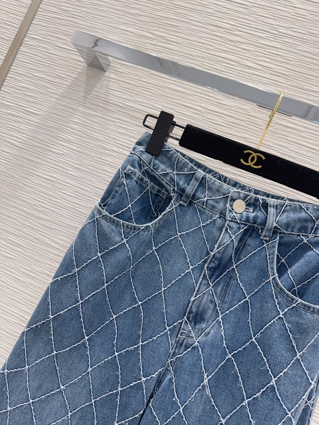 Chanel 2026 Denim Jeans Blue and White Cotton 731804