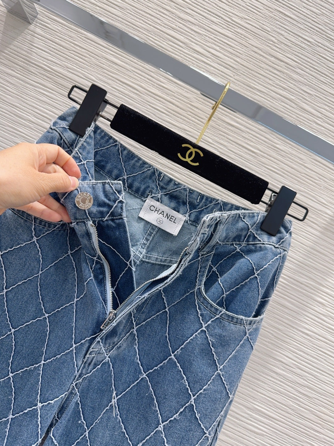Chanel 2026 Denim Jeans Blue and White Cotton 731804