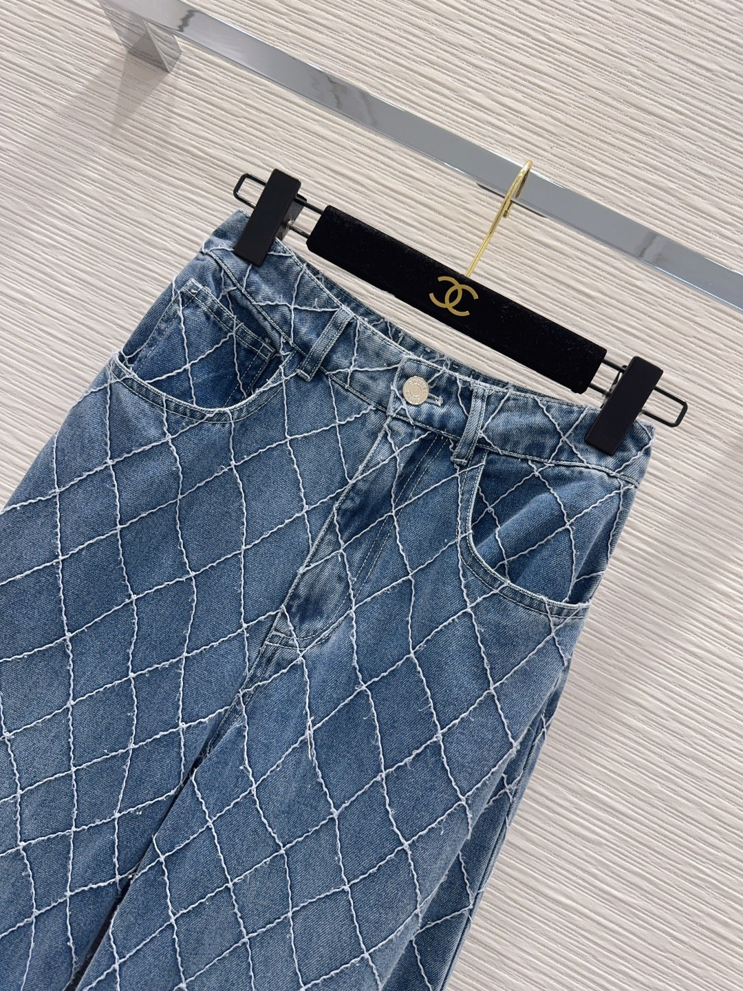 Chanel 2026 Denim Jeans Blue and White Cotton 731804