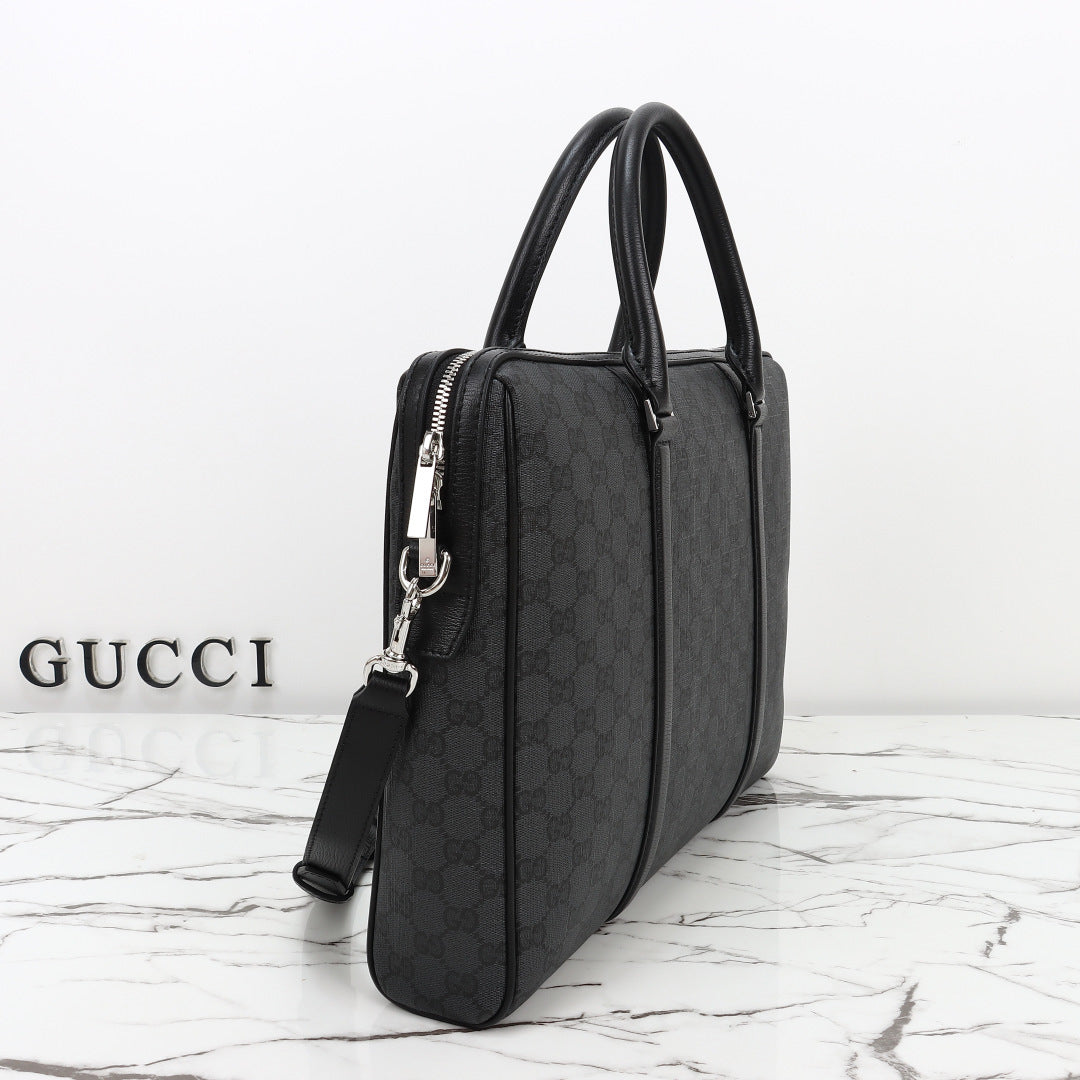 Gucci 2026 Mega Web Trademark Briefcase 38cm Canvas Leather