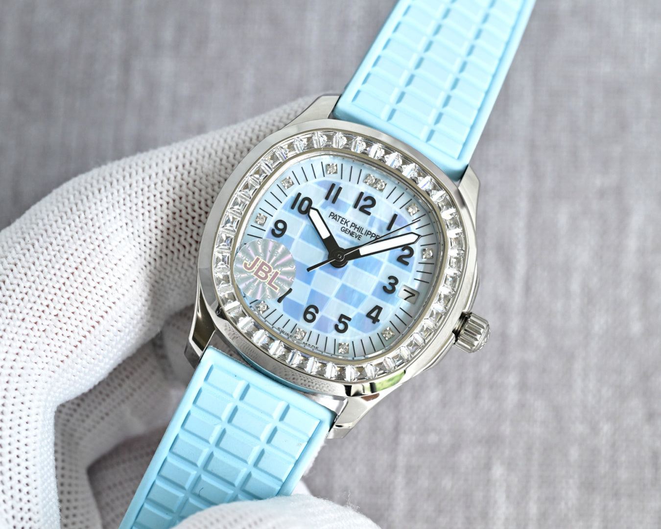 Patek Philippe  Aquanaut 35.6mm Blue Dial Blue Strap Watch