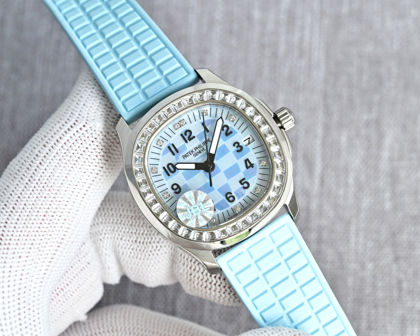 Patek Philippe  Aquanaut 35.6mm Blue Dial Blue Strap Watch