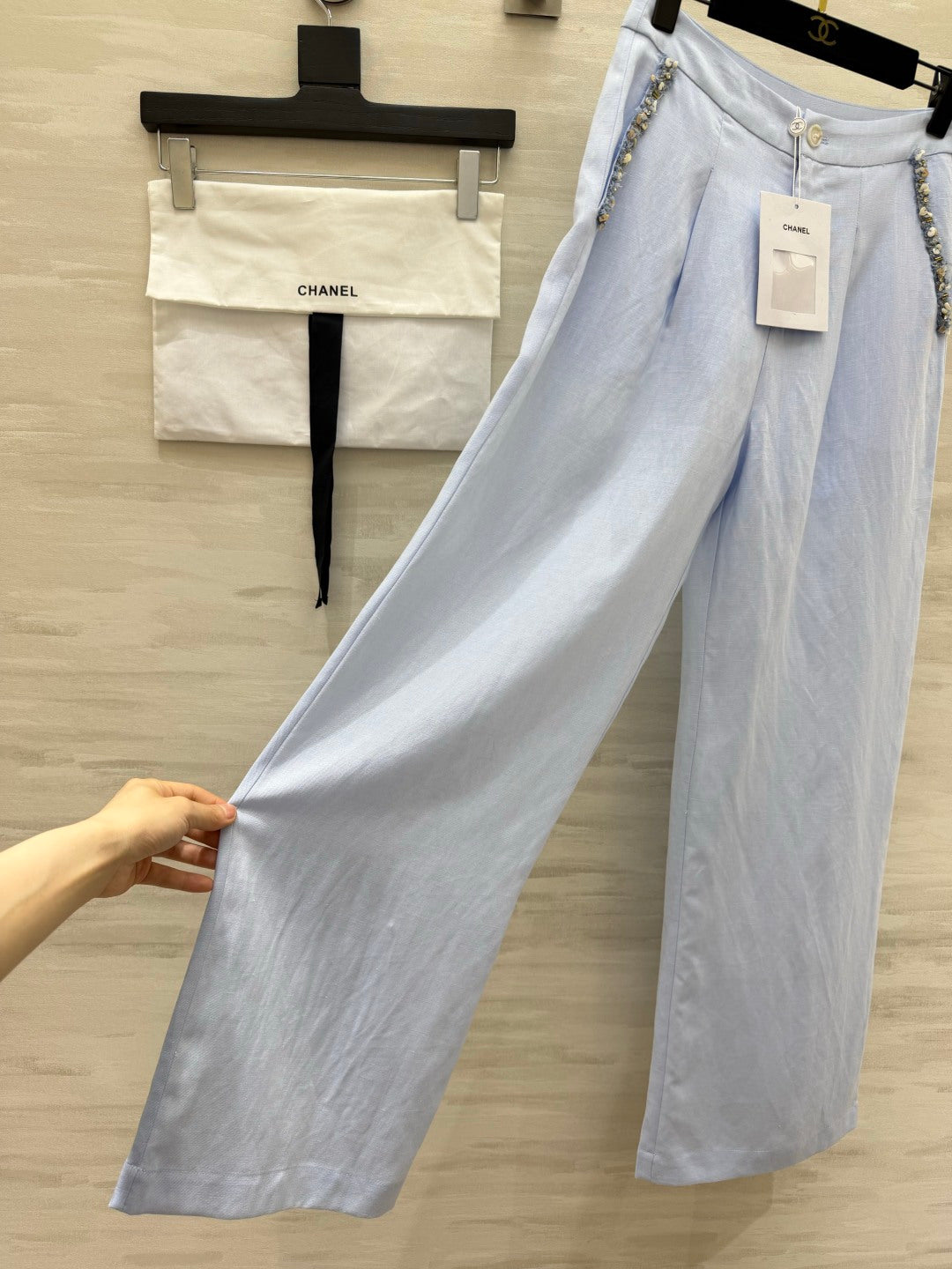 Chanel 2026 Wide-Leg Pants Cotton- Linen 398799