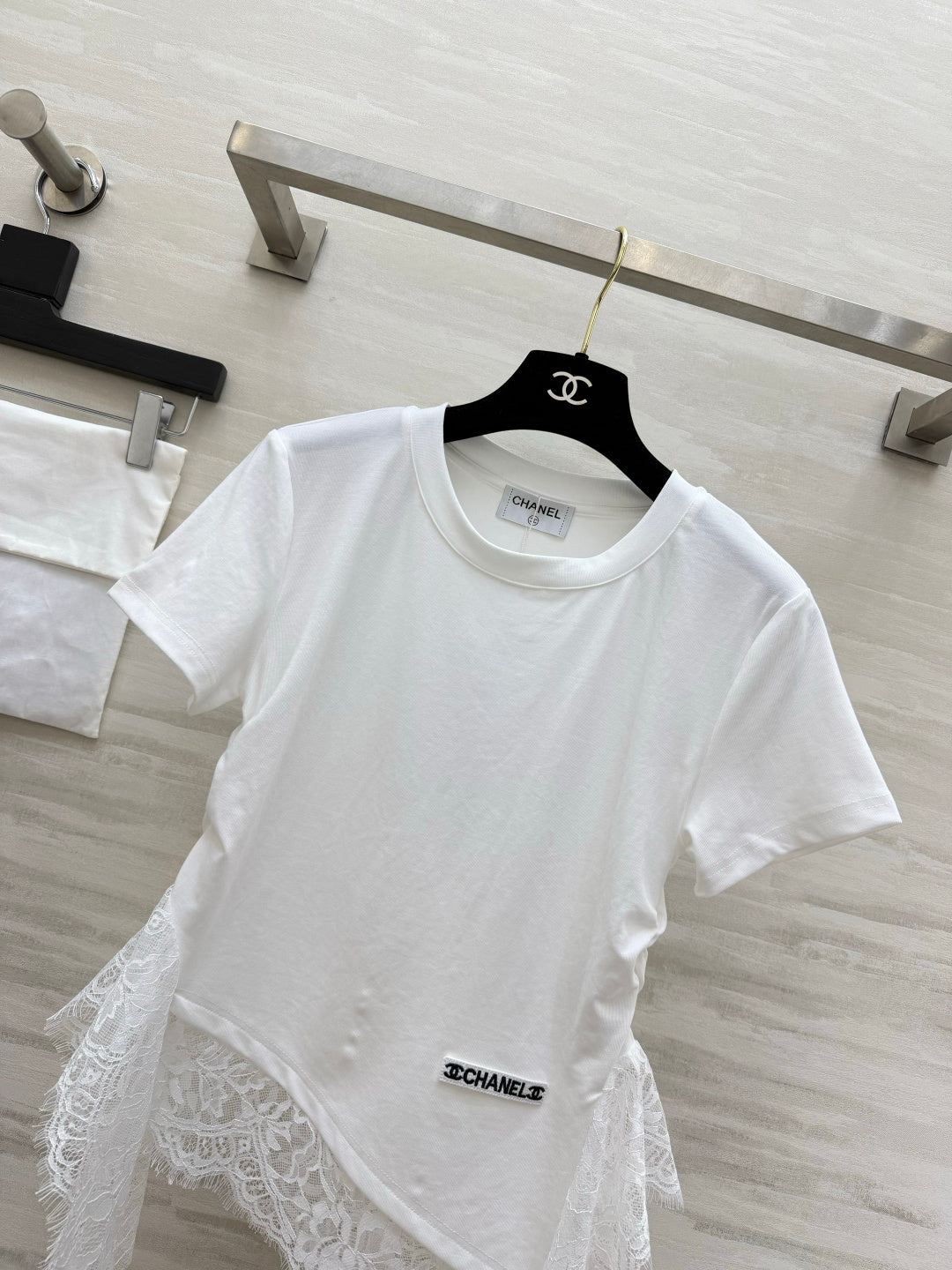 Chanel 2026 Lace Trim Shirt Cotton 398780