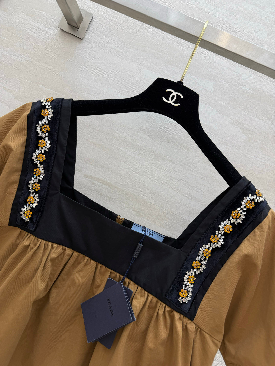 Prada 2026 Babydol Shirt Brown Black Cotton 402215