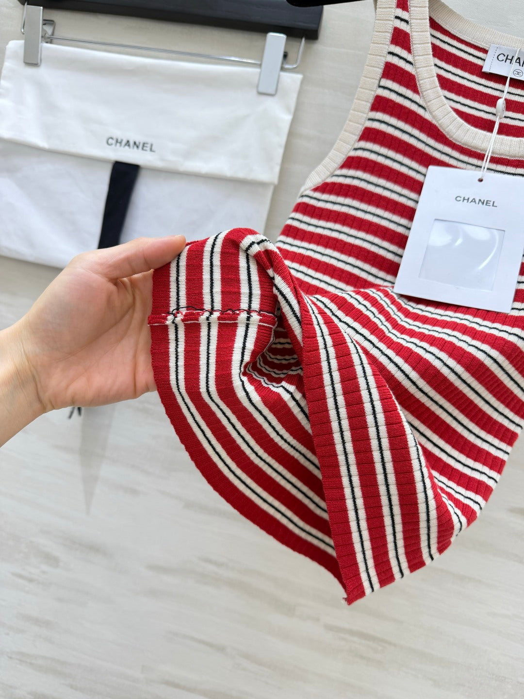 Chanel 2026 Knit Vest Stripes Wool 402251