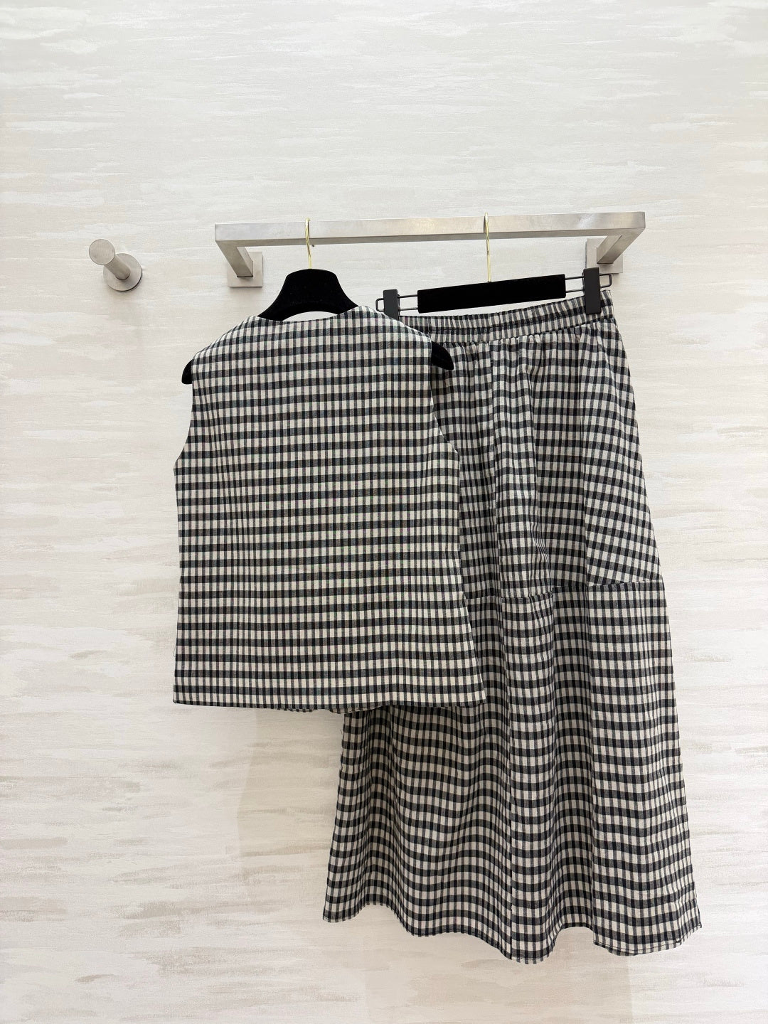 Prada 2026 Vest shirt And Midi Skirt Set Black Cotton 403394