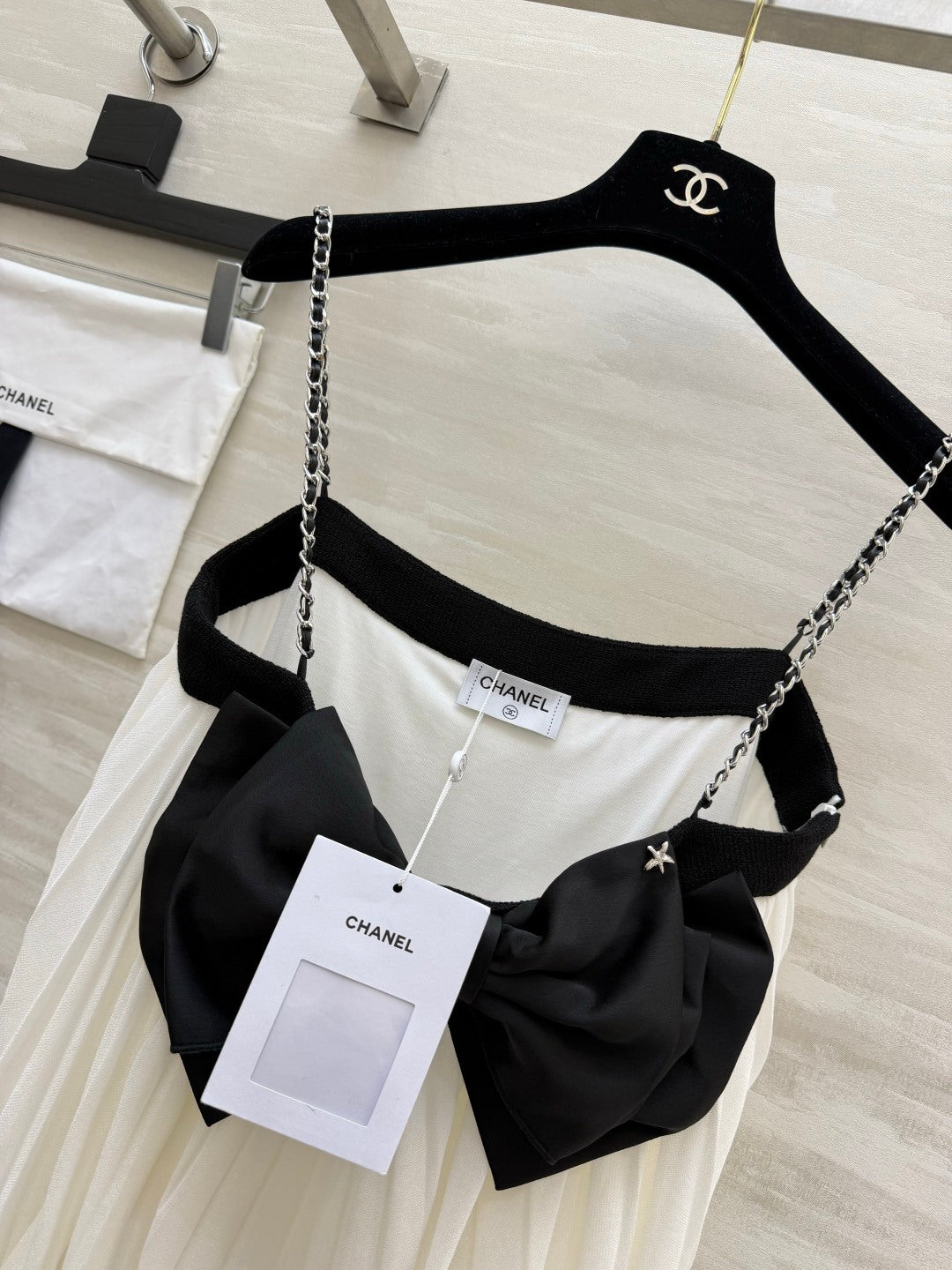 Chanel 2026 Camisole Black White Cotton 666374