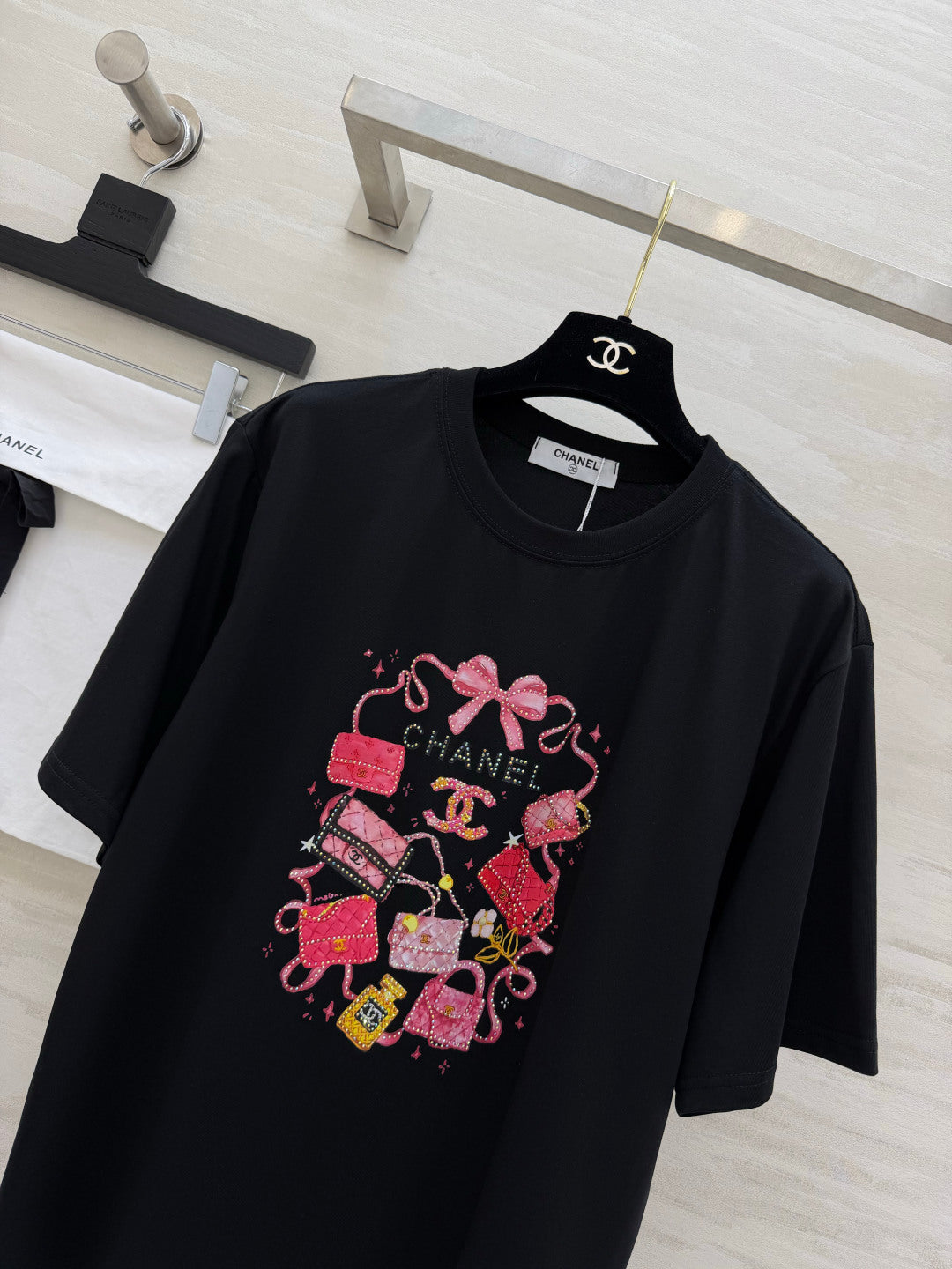 Chanel 2026 Rhinestone Print T-shirt Cotton 681371