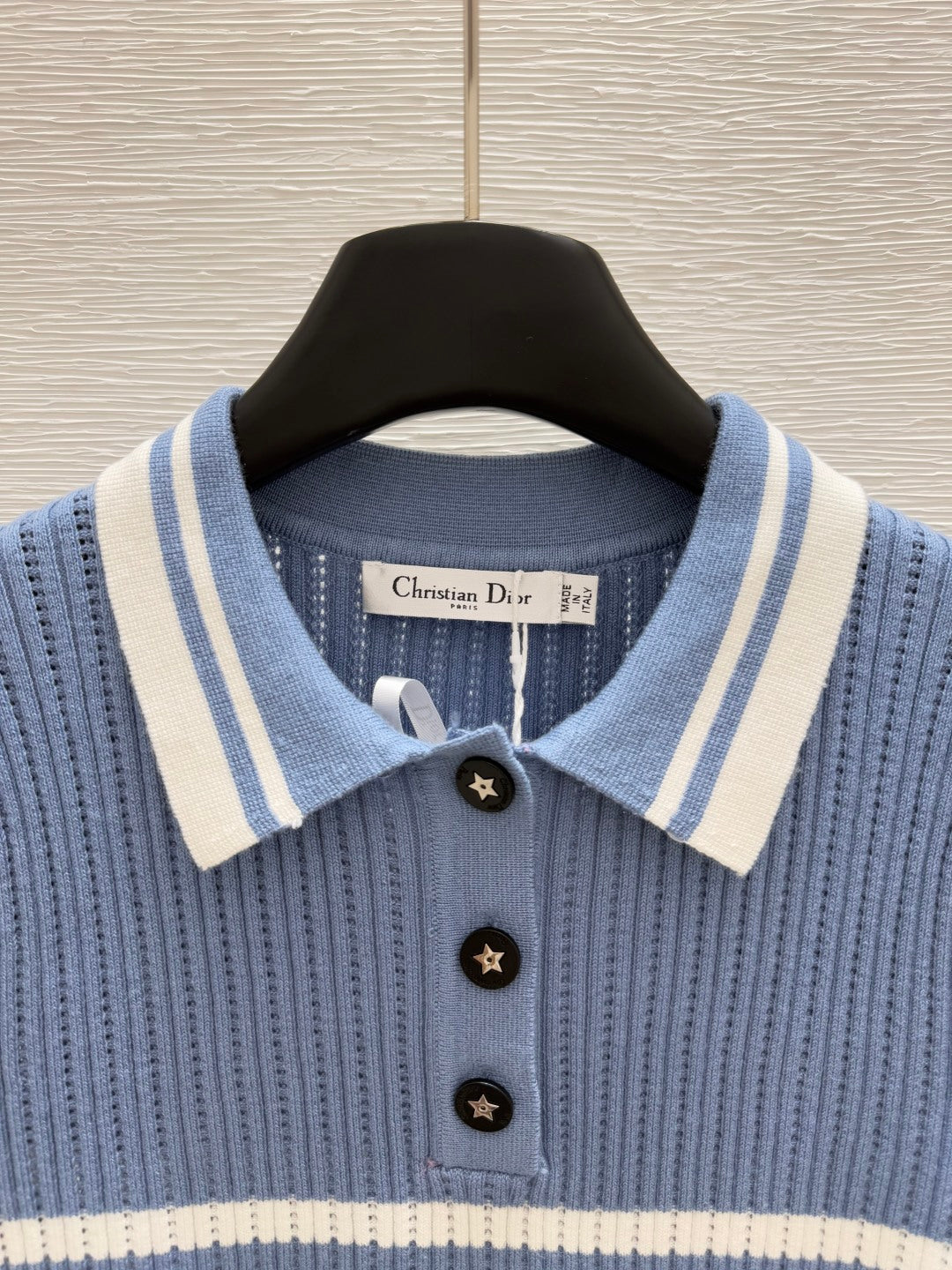 Dior Polo Shirt Demin Blue Cachemire 232760