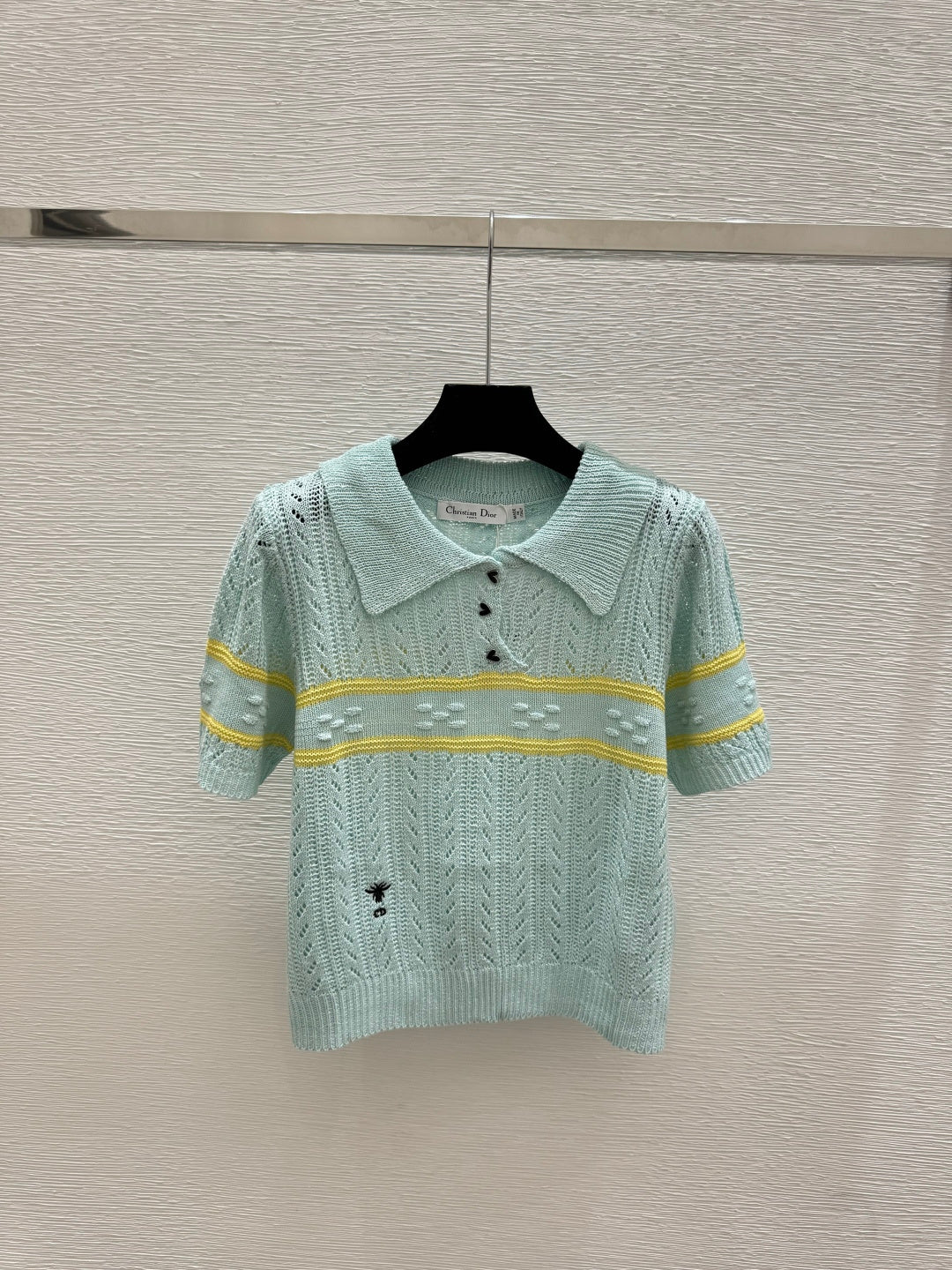 Dior 2026 Knitted Polo Shirt Red Blue Cream Wool