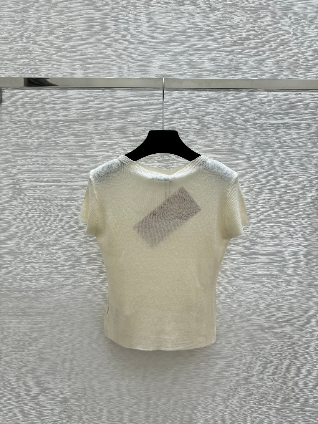 Miumiu 2026 Butterfy Short-sleeve Top Yellow Cream Pink Wool Silk