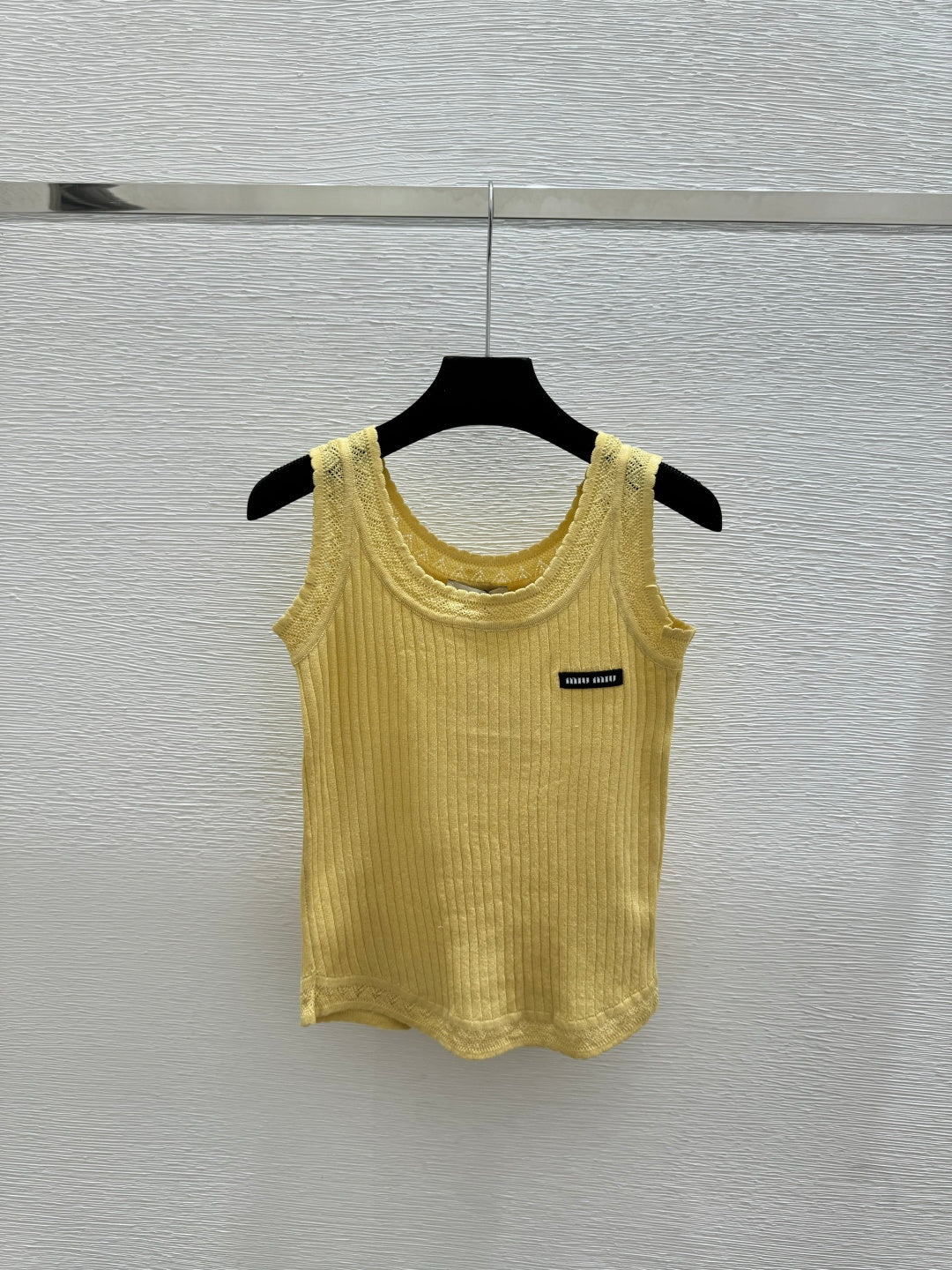 Miumiu 2026 Vest Black White Yellow Linen