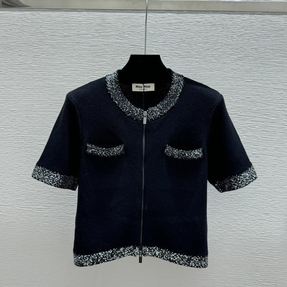 Miumiu 2026 Knit Sweater Black Wool Viscose