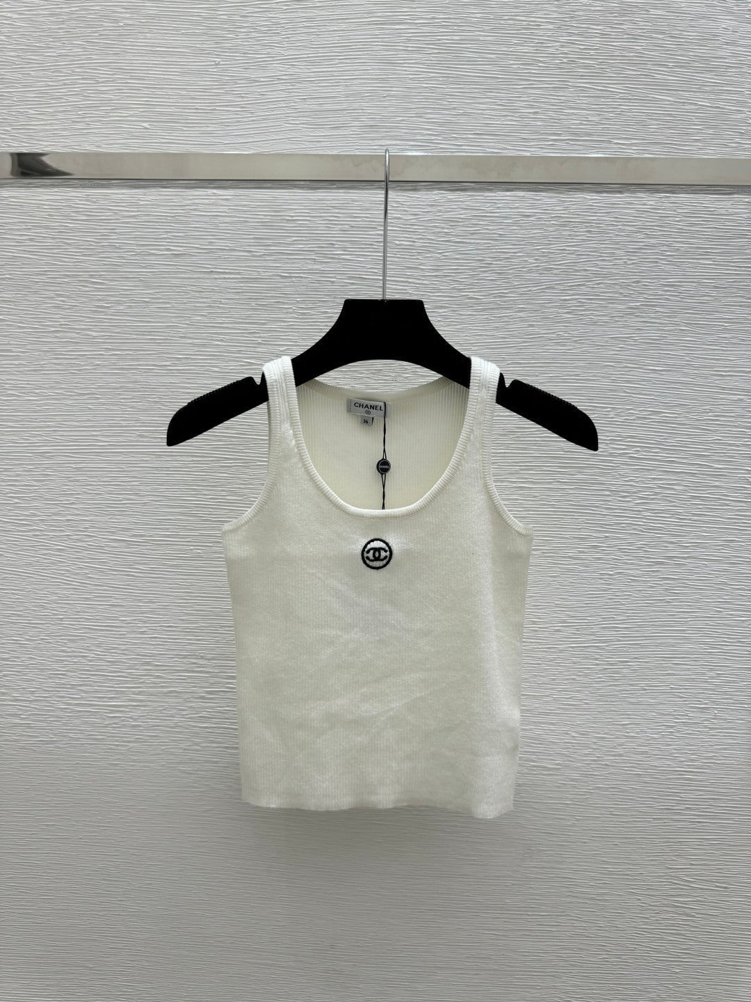 Chanel 2026 Tank Top White and Gray Polyester Viscose