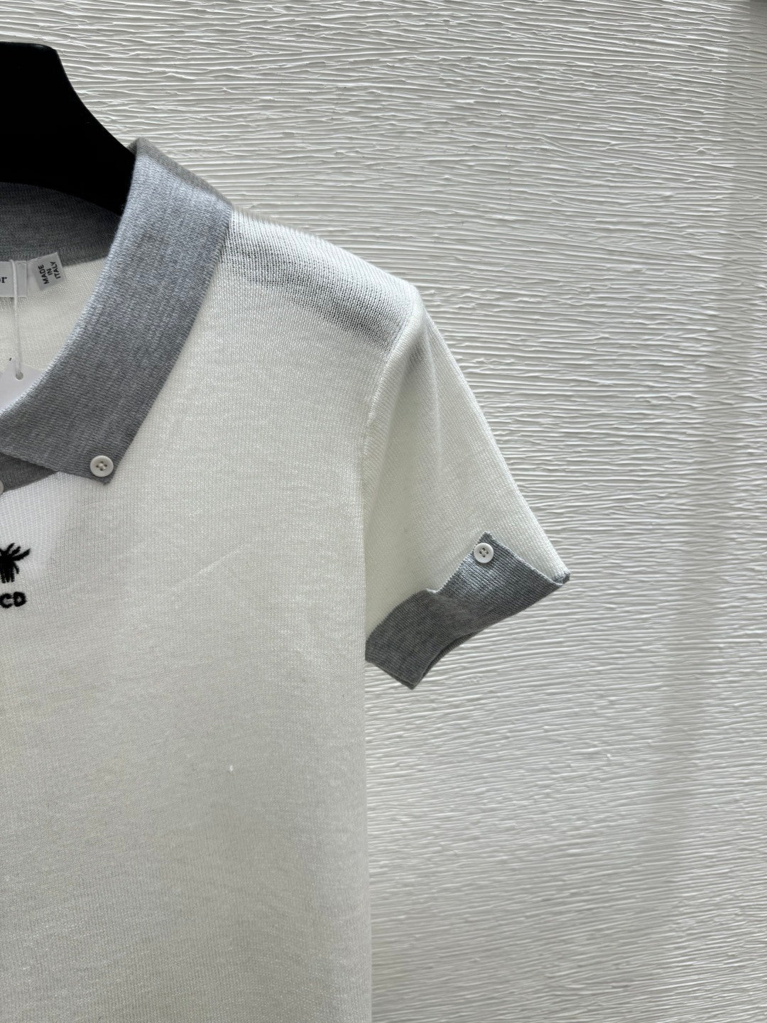 Dior 2026 Polo Shirt White and Navy Blue Wool