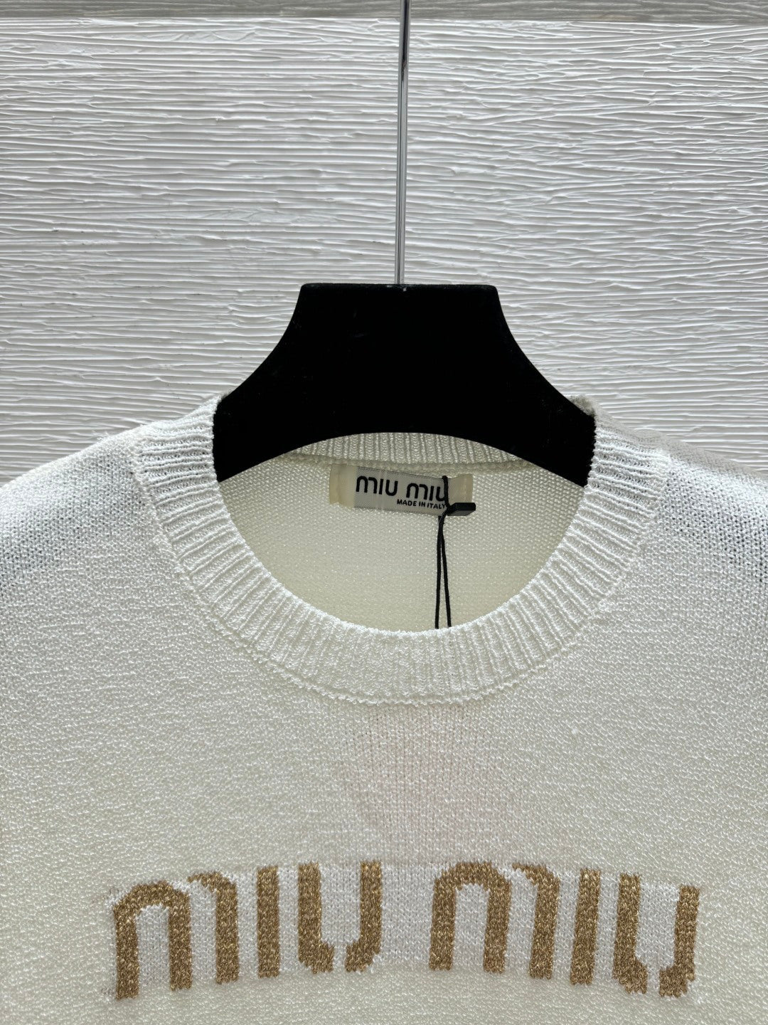 Miu Miu 2026 Short-sleeved Top White Gray Black Tencel Cotton 14171