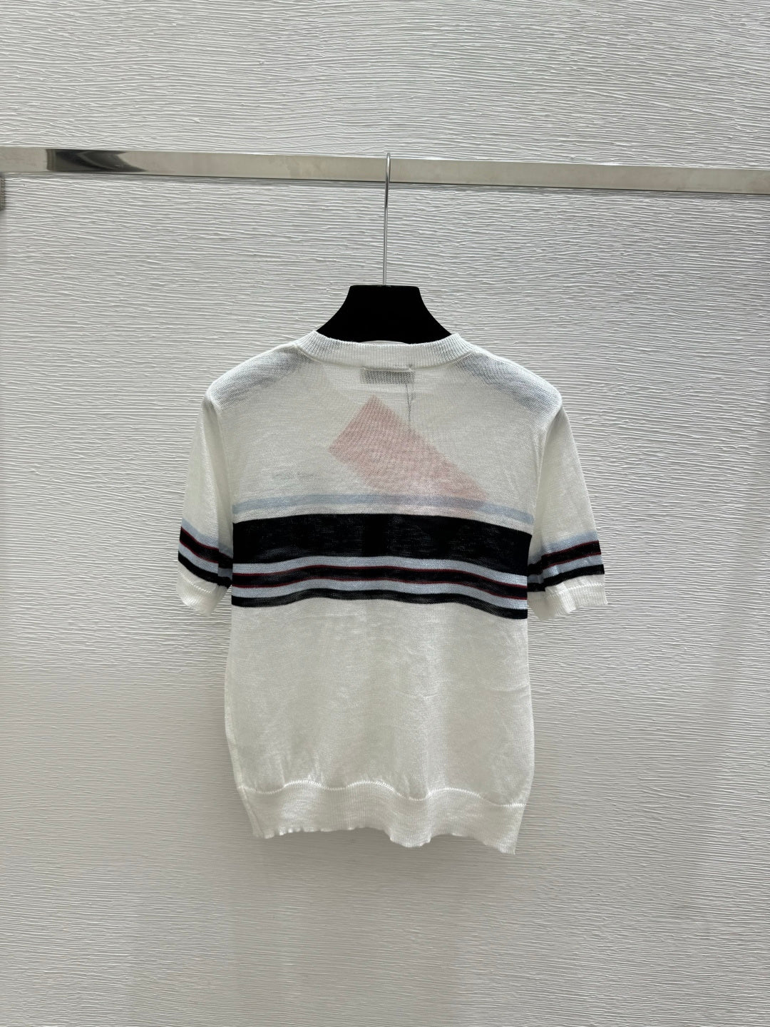 Miumiu 2026 Striped Crew Neck Knitted Short-Sleeve Cardigan Tencel 397728