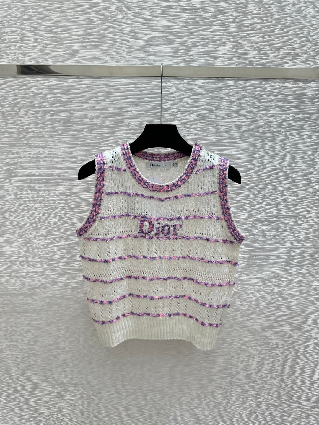 Dior 2026 Hollow-Out Crew Neck Knitted Vest Wool 412623