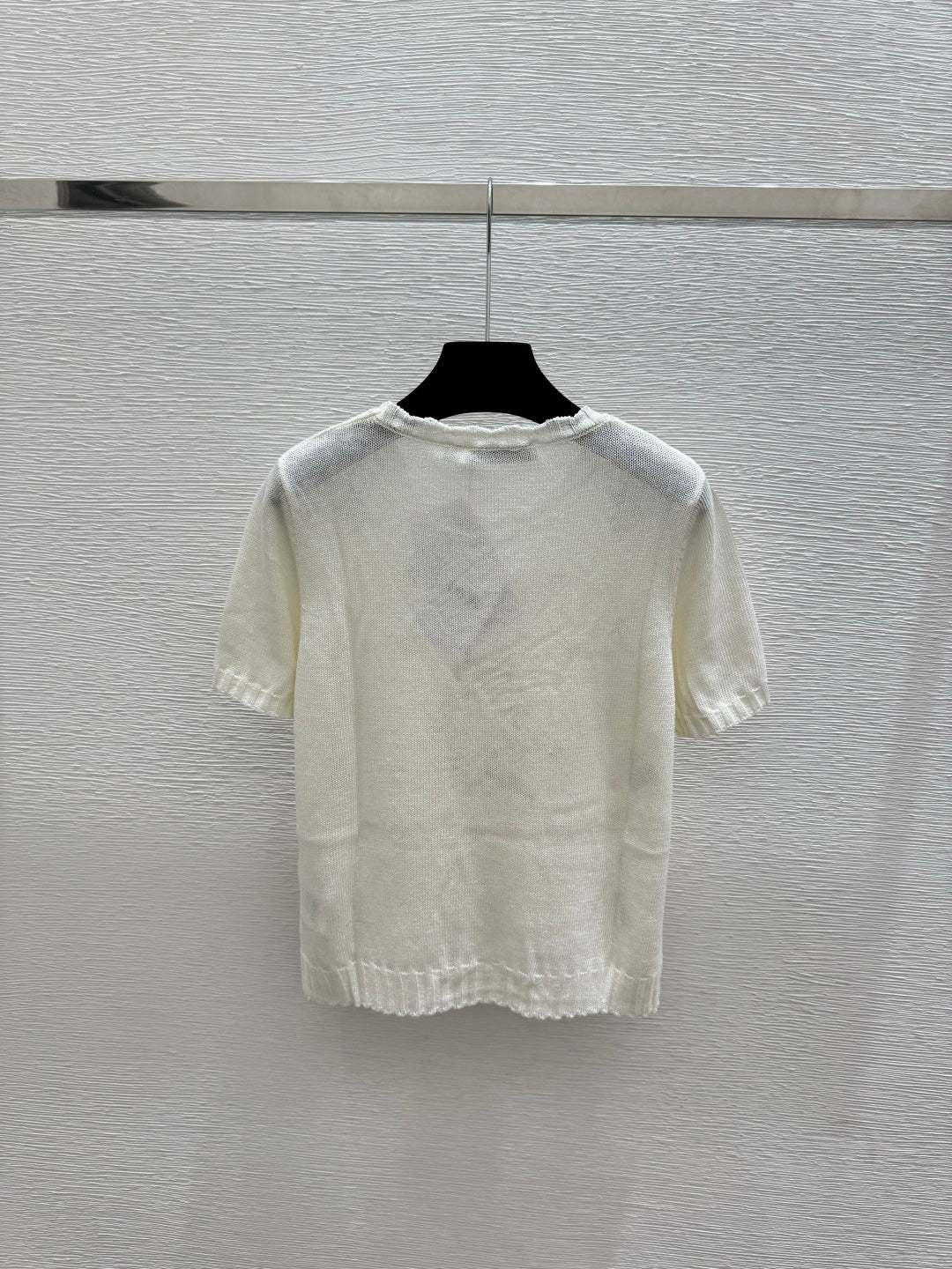 Dior 2026 Floral Embroidered Knit Short-sleeved Top Wool 392593