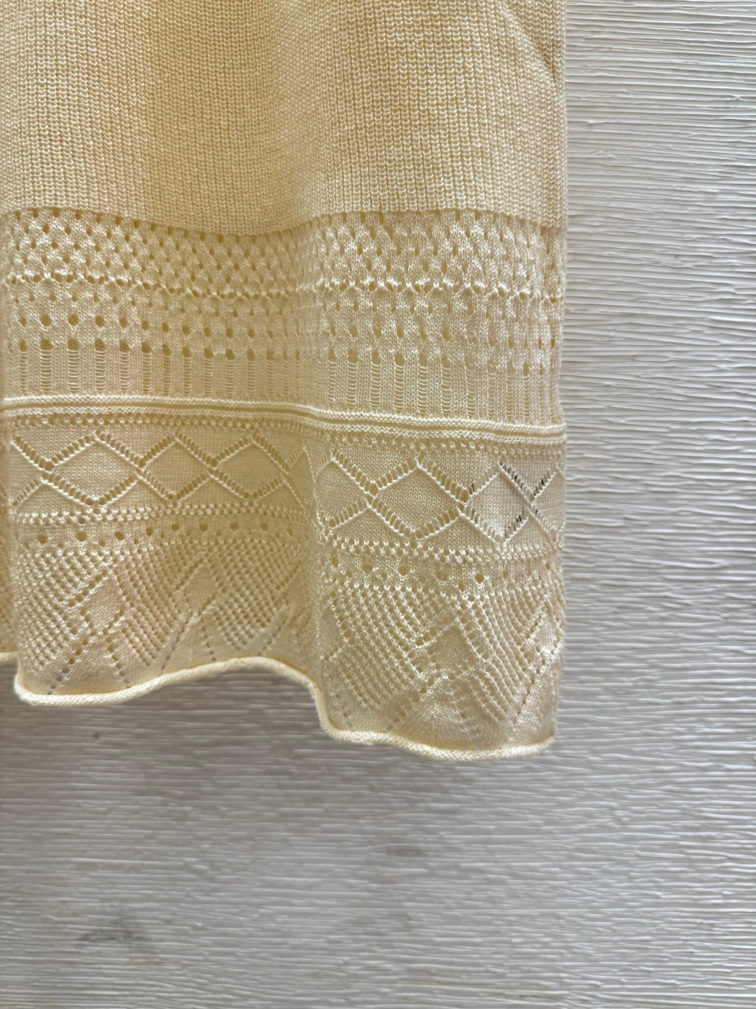 Chanel 2026 Round Neck Knitted Suspender Dress Yellow Linen 516040
