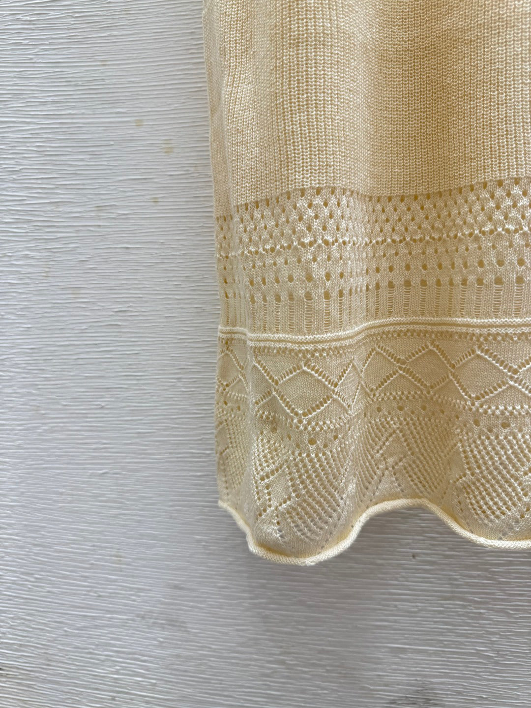 Chanel 2026 Round Neck Knitted Suspender Dress Yellow Linen 516040