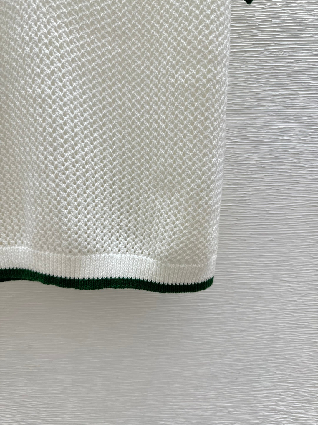 Chanel 2026 Multicolor Collar Polo Shirt White Wool Cashmere 397401