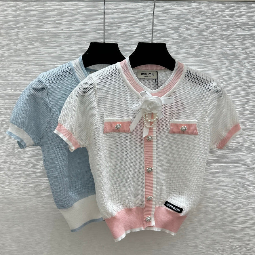 Miumiu 2026 Bow Knit Cardigan Wool 395568