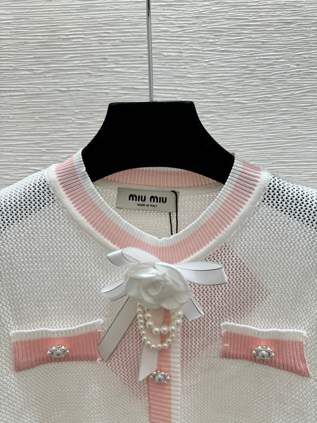 Miumiu 2026 Bow Knit Cardigan Wool 395568