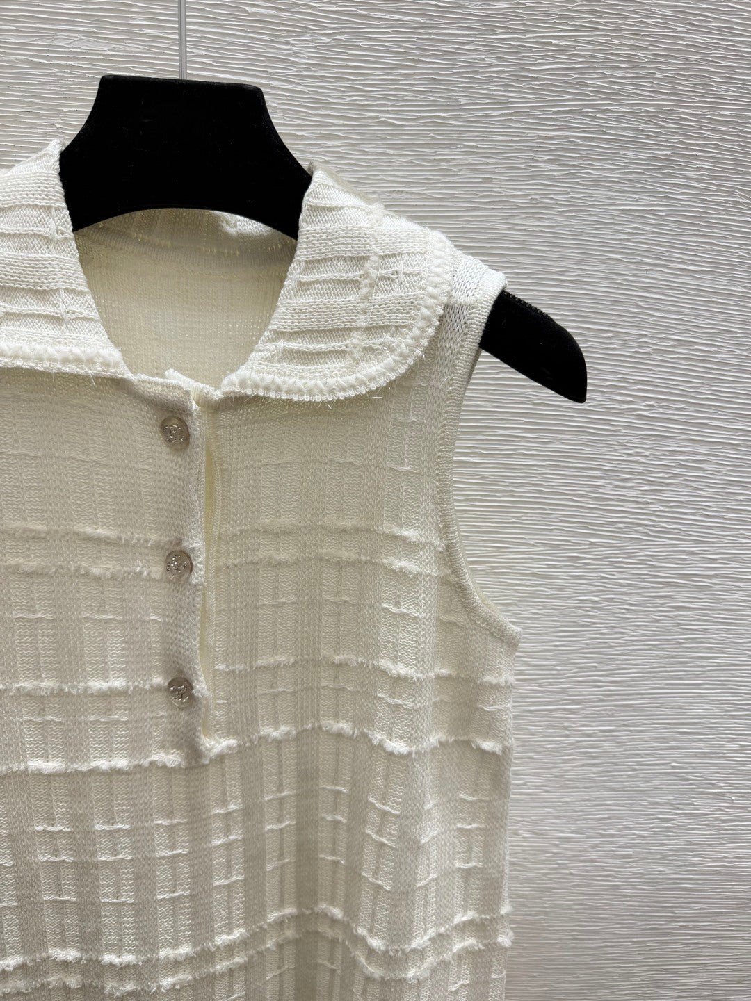 Chanel 2026 Knitted Vest Dress White Cotton 731303