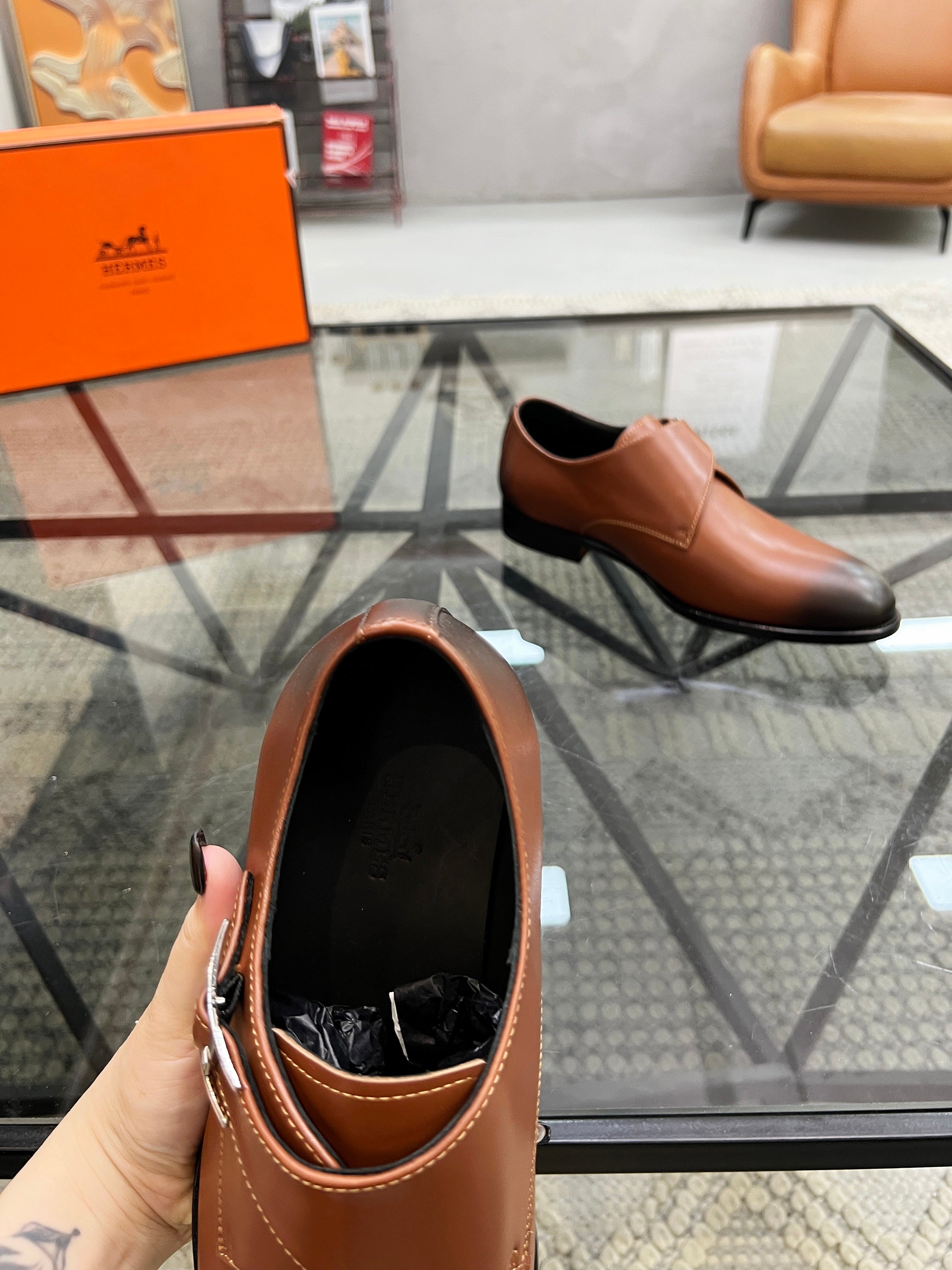 HM Men's Loafer Brown Smooth Cowhide 638514