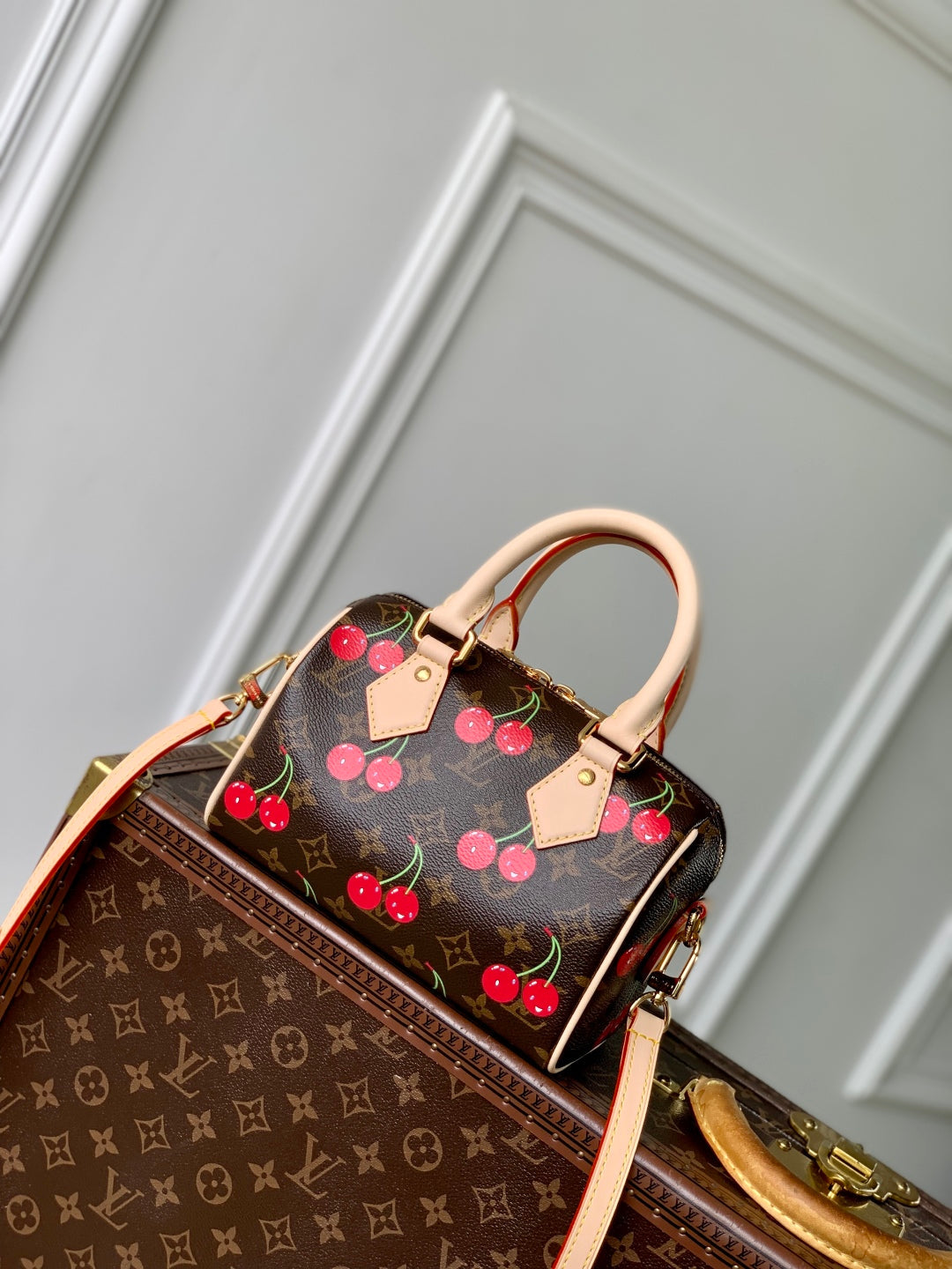 Speedy BandouliÃ¨re Cherry bag Brown Beige Monogram Canvas 251532
