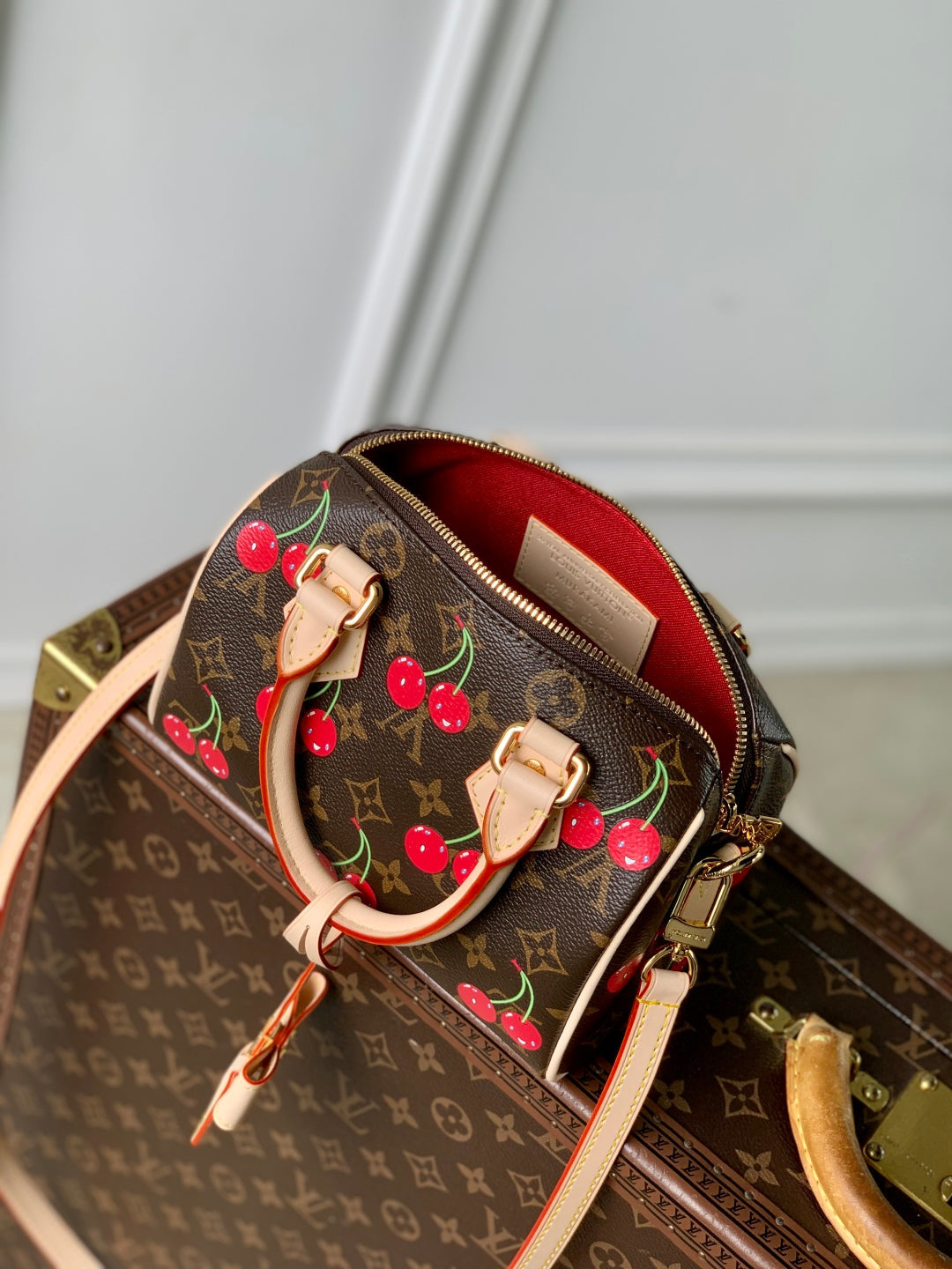 Speedy BandouliÃ¨re Cherry bag Brown Beige Monogram Canvas 251532