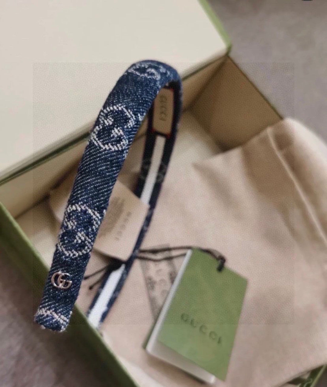 Gucci GG Blue Denim Headband