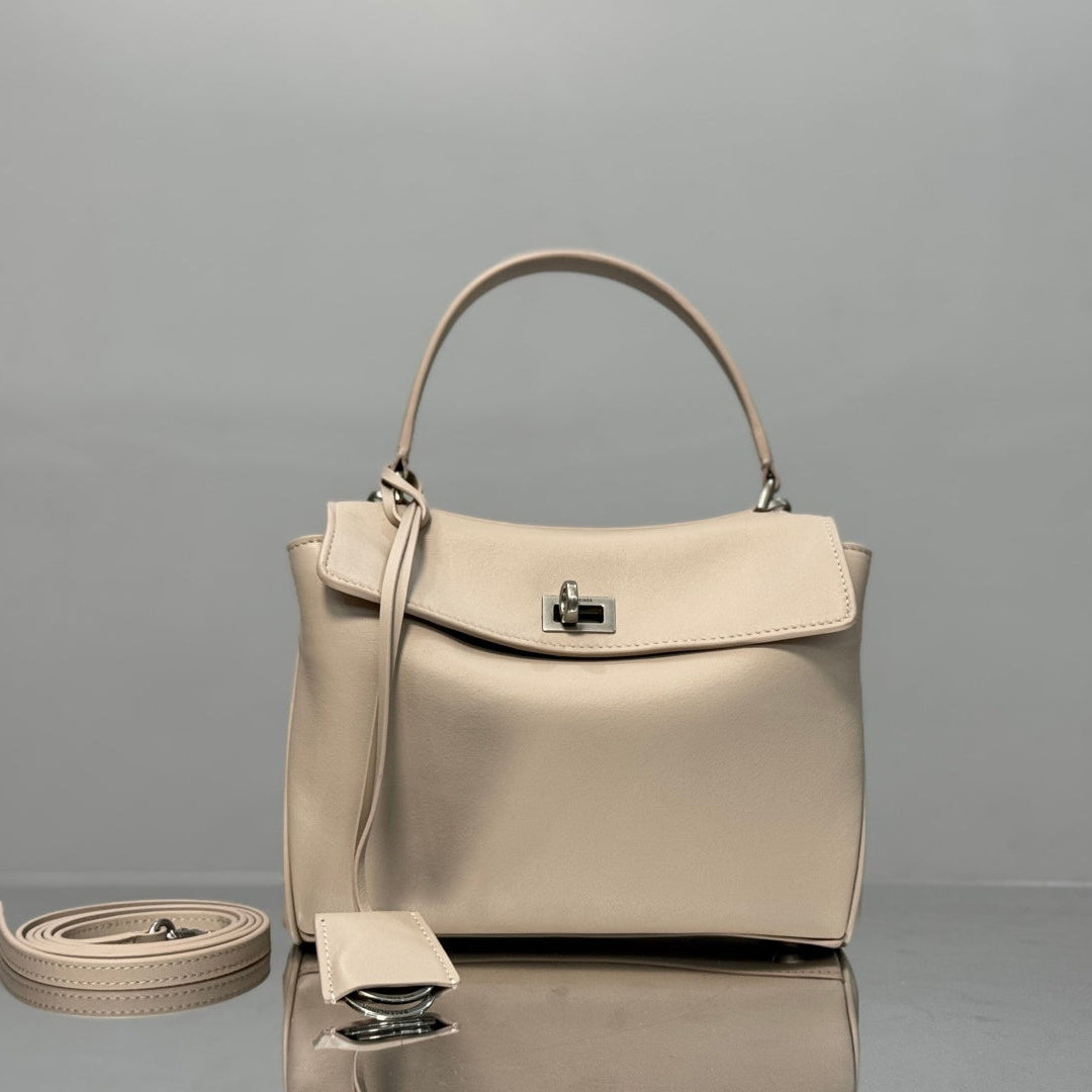 Balenciaga Mini Bag 22 Beige Calfskin Sliver Hardware