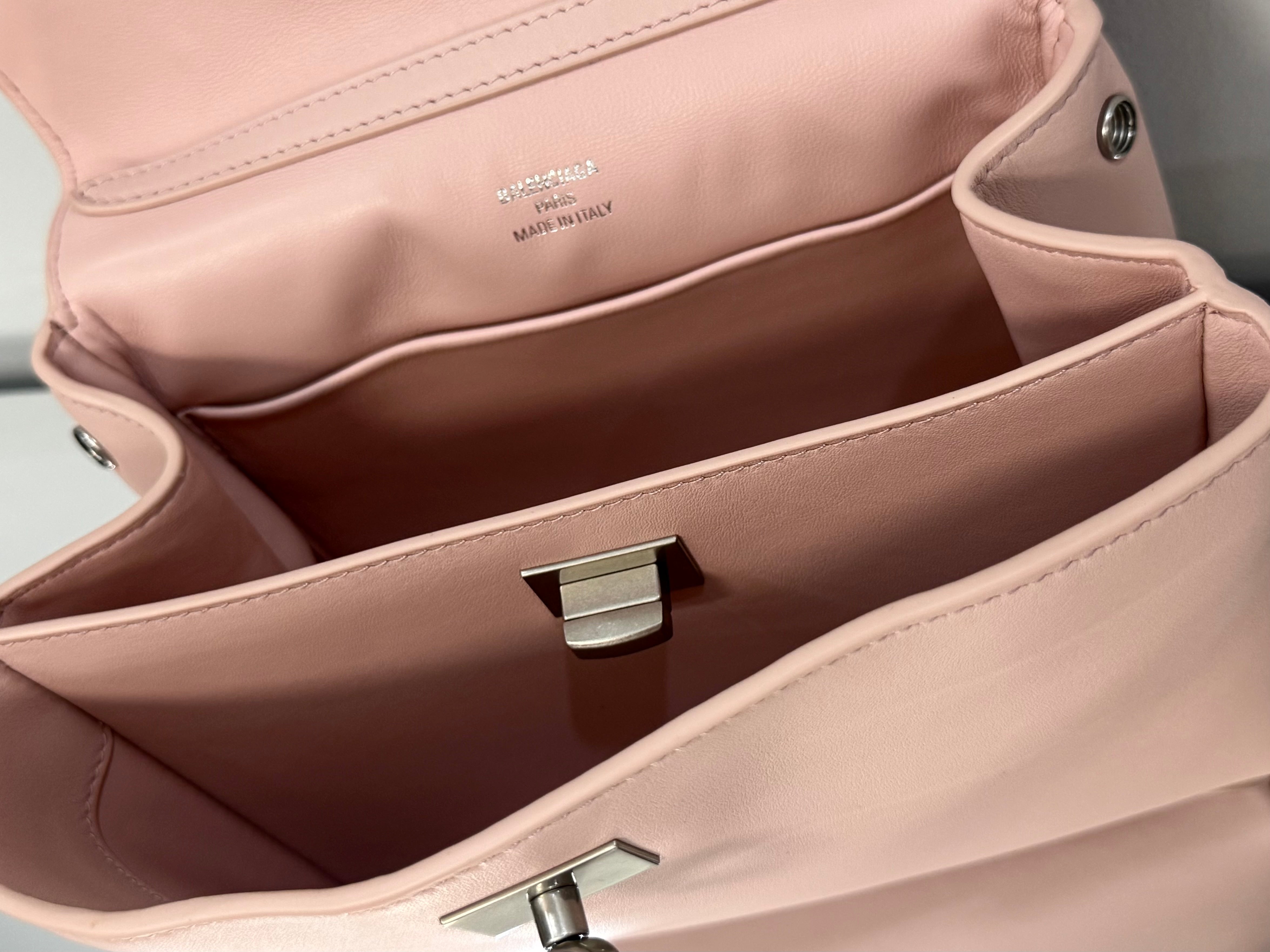 Balenciaga Mini Bag 22 Light Pink Calfskin Sliver Hardware