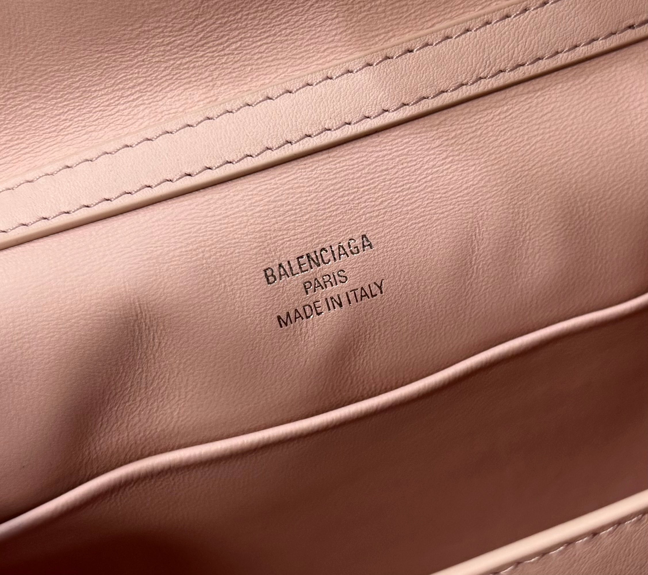 Balenciaga Mini Bag 22 Light Pink Calfskin Sliver Hardware