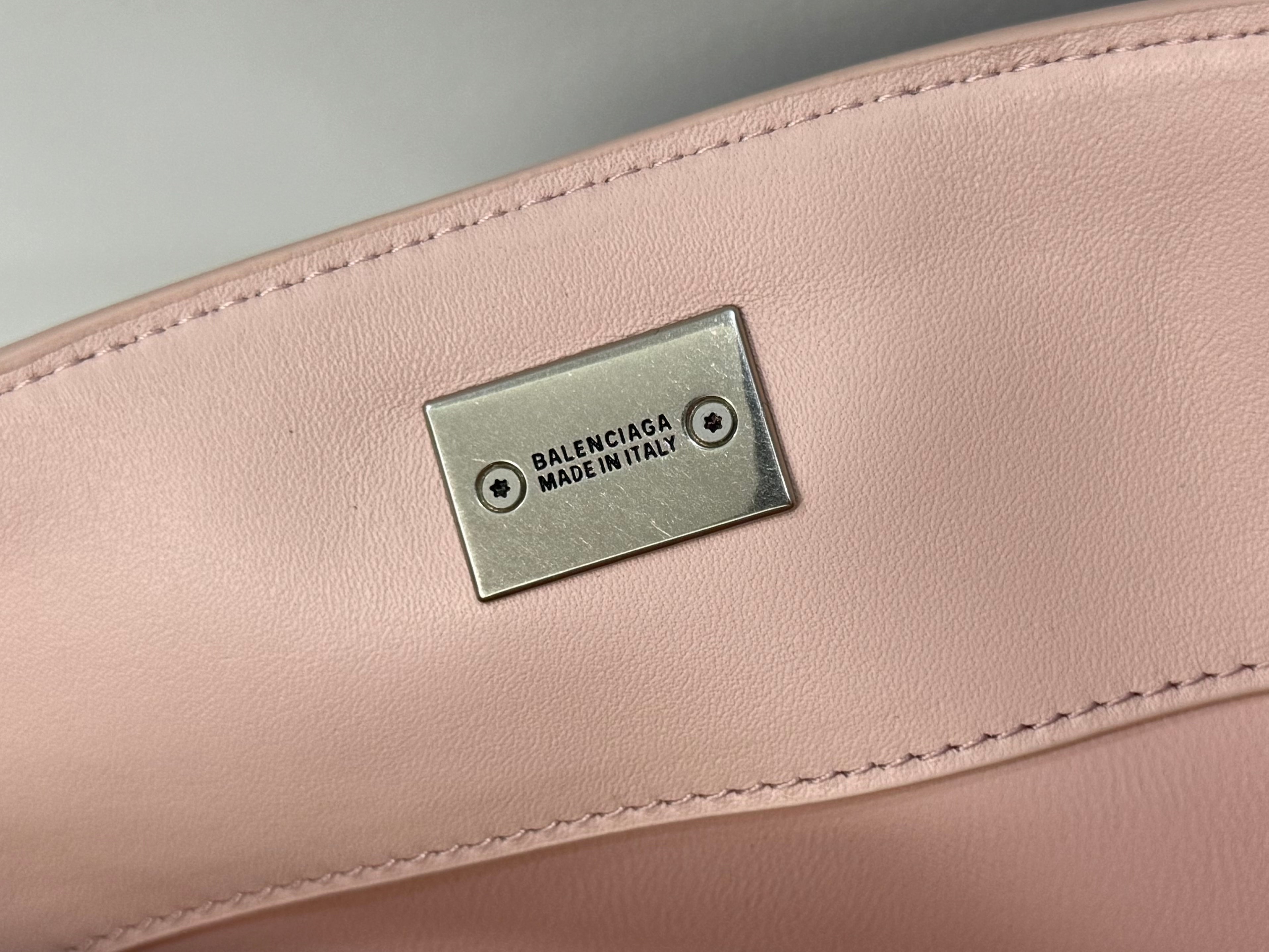 Balenciaga Medium Bag 35 Light Pink Calfskin Sliver Hardware