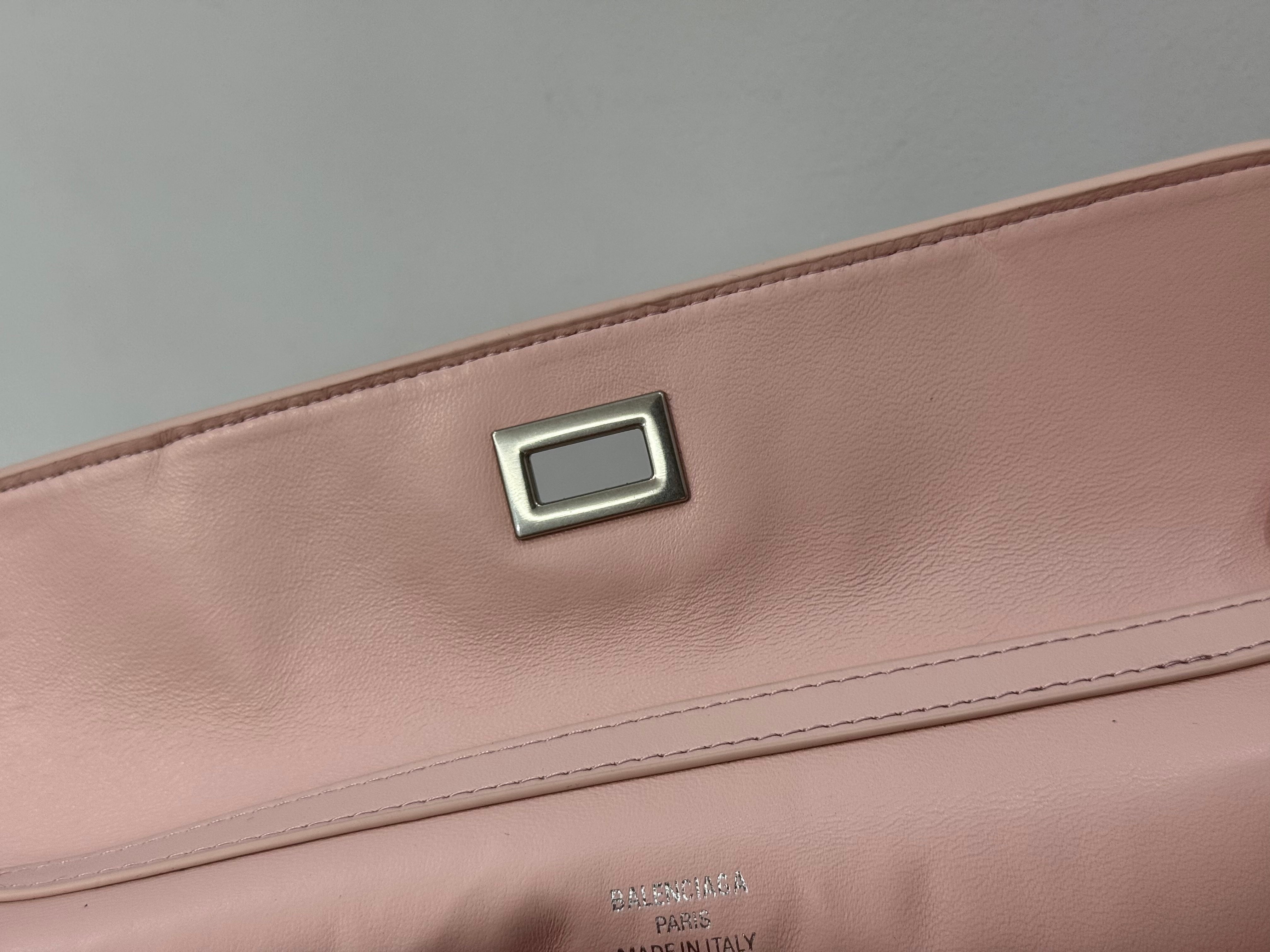 Balenciaga Small  Bag 29 Light Pink Calfskin Sliver Hardware