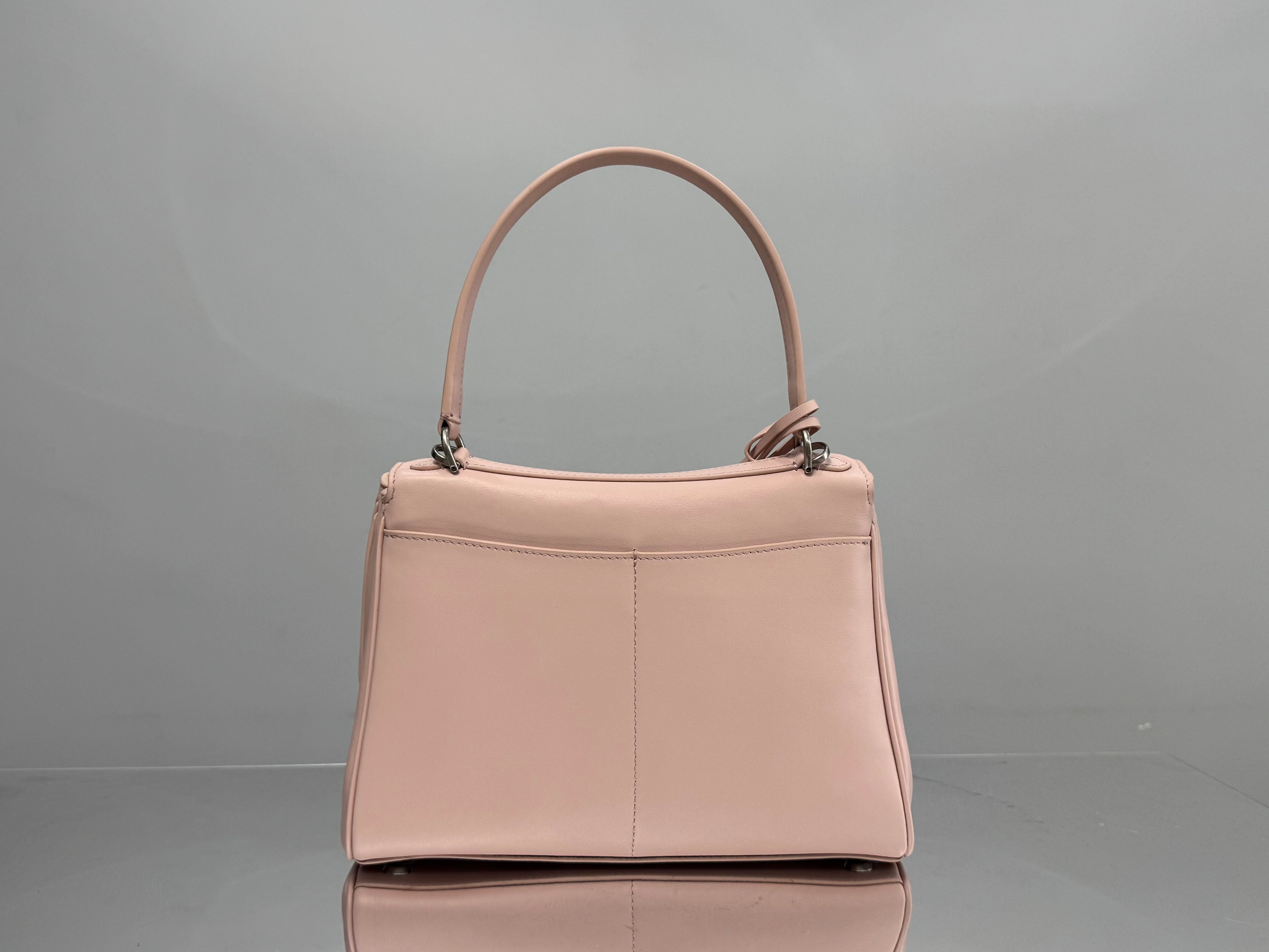 Balenciaga Small  Bag 29 Light Pink Calfskin Sliver Hardware